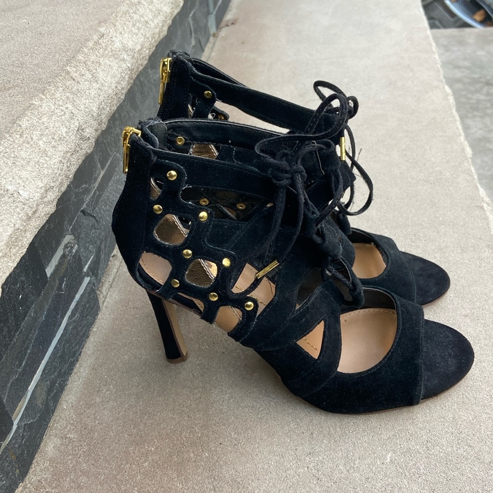 Dolce Vita Sandal Heel - Suede Black - size 7